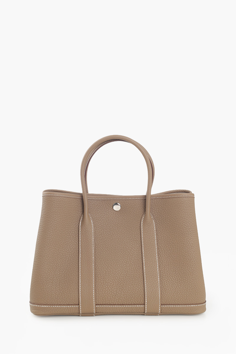 HERMÈS BNIB Garden Party 30 Bag in Etoupe Negonda Calfskin PHW #K 0