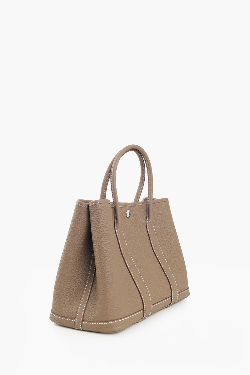 HERMÈS BNIB Garden Party 30 Bag in Etoupe Negonda Calfskin PHW #K 1