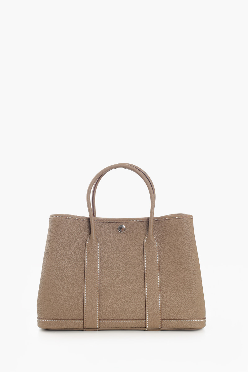 HERMÈS BNIB Garden Party 30 Bag in Etoupe Negonda Calfskin PHW #K 2