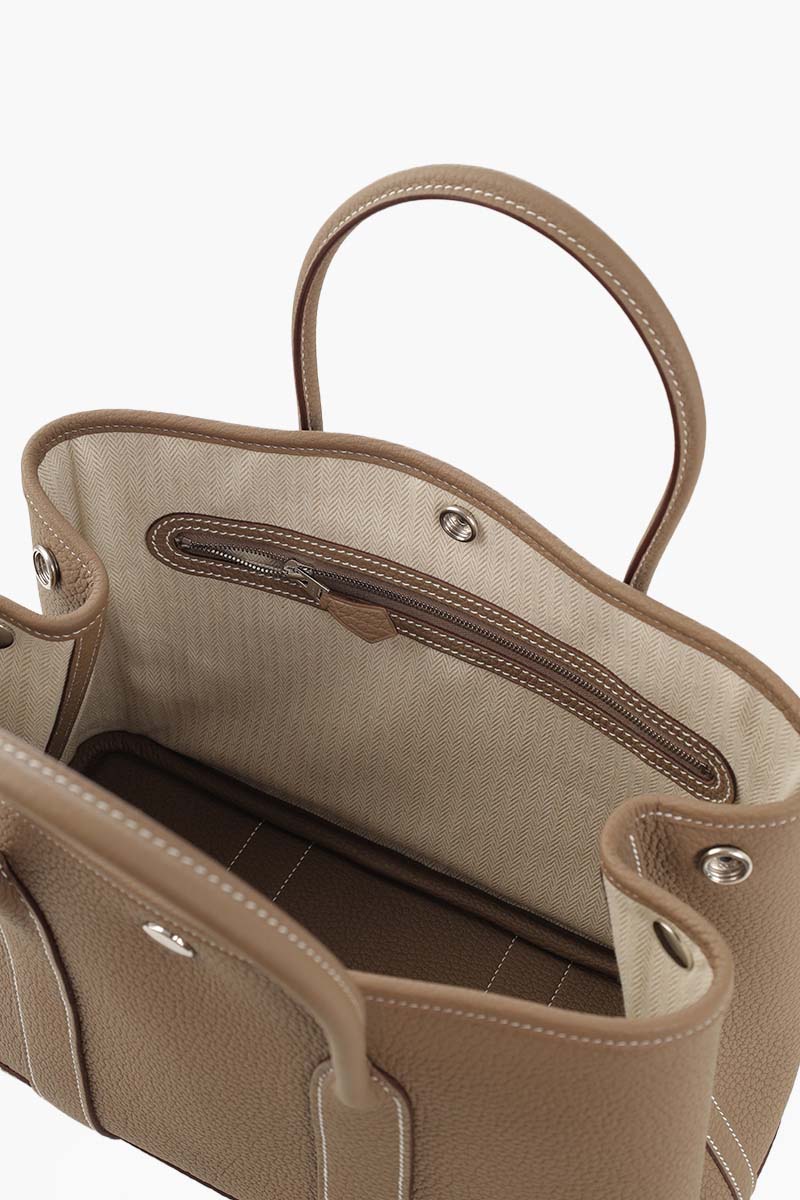 HERMÈS BNIB Garden Party 30 Bag in Etoupe Negonda Calfskin PHW #K 3