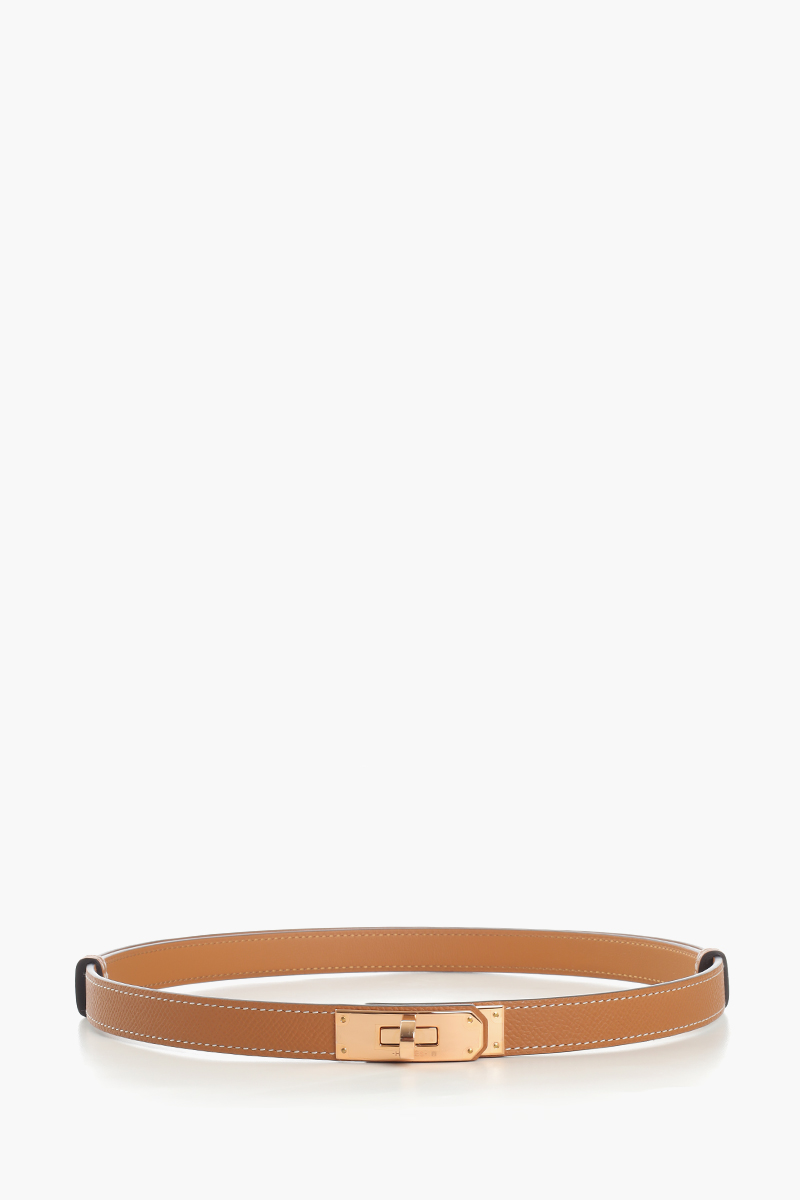 HERMÈS Kelly 18 18mm Belt in Gold Epsom Calfskin RGHW 0