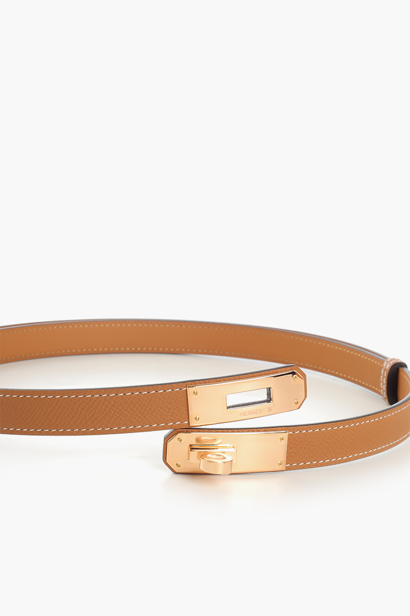 HERMÈS Kelly 18 18mm Belt in Gold Epsom Calfskin RGHW 2