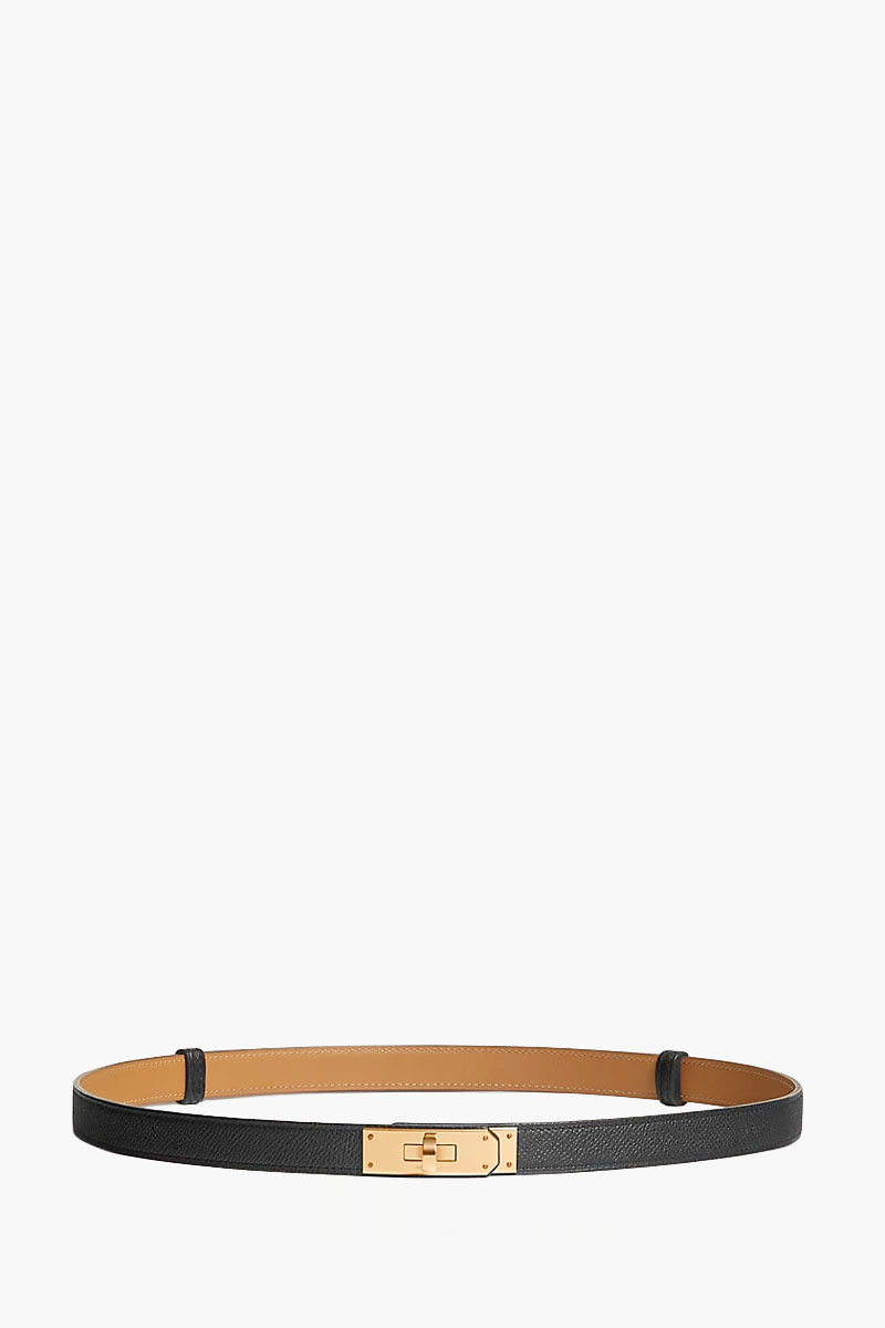 HERMÈS Kelly 18 18mm Belt in Black Epsom Calfskin RGHW 0