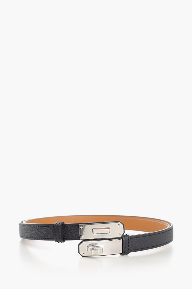 HERMÈS Kelly 18 18mm Belt in Black Epsom Calfskin PHW 1