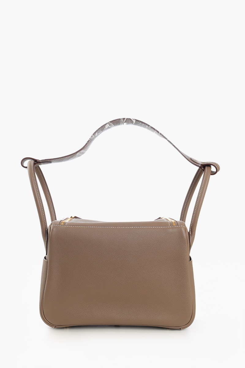 HERMÈS BNIB Lindy 26 L26 Bag in Etoupe Evercolor Calfskin GHW #M 2