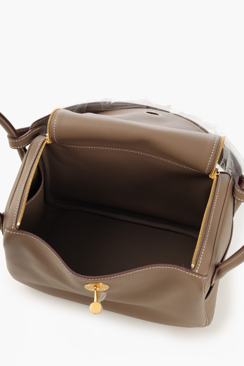 HERMÈS BNIB Lindy 26 L26 Bag in Etoupe Evercolor Calfskin GHW #M 3
