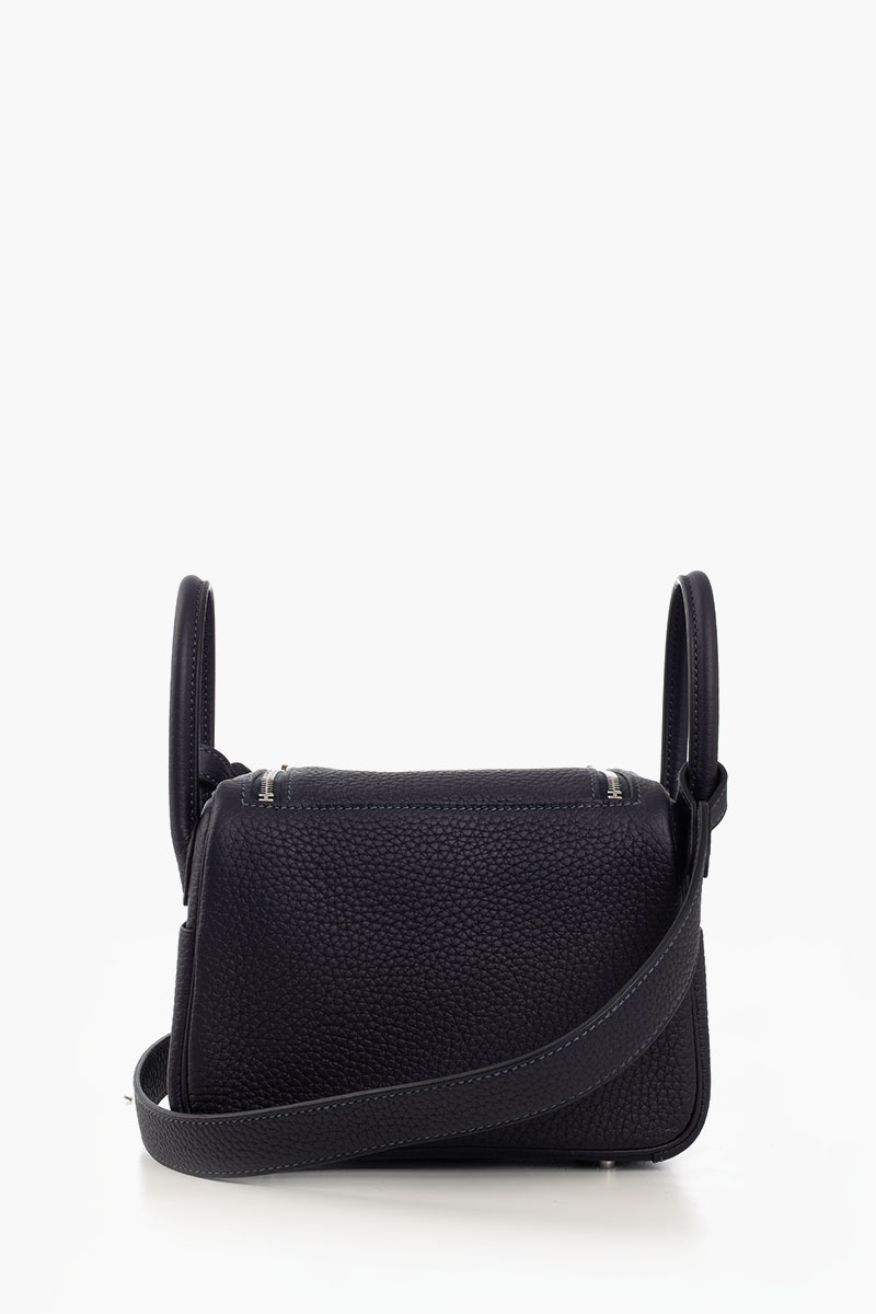 HERMÈS Mini Lindy bag in Caban Taurillon Clemence SHW 2