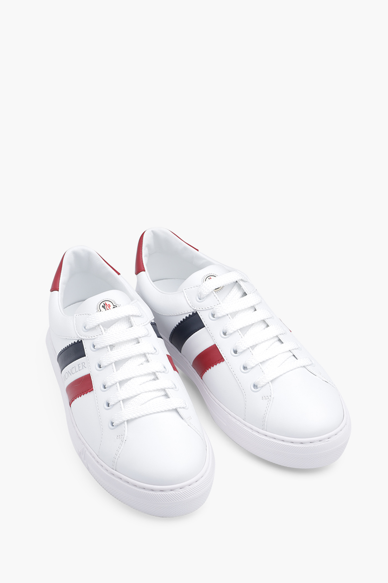 MONCLER Women Ariel Tennis Sneakers in White with Iconic Band 1