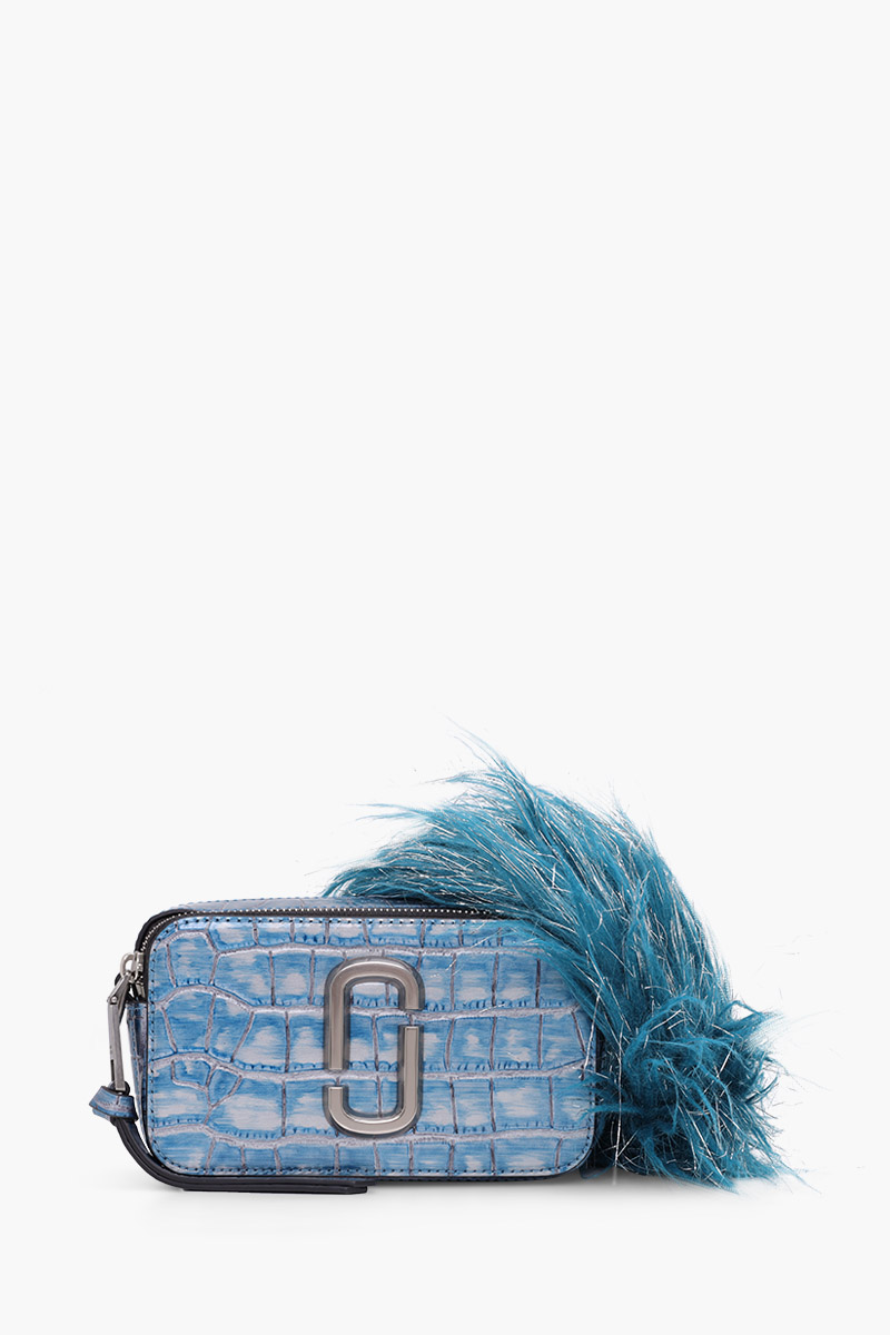 MARC JACOBS Small The Croc-Embossed Snapshot Bag in Harbor Blue Multi 0