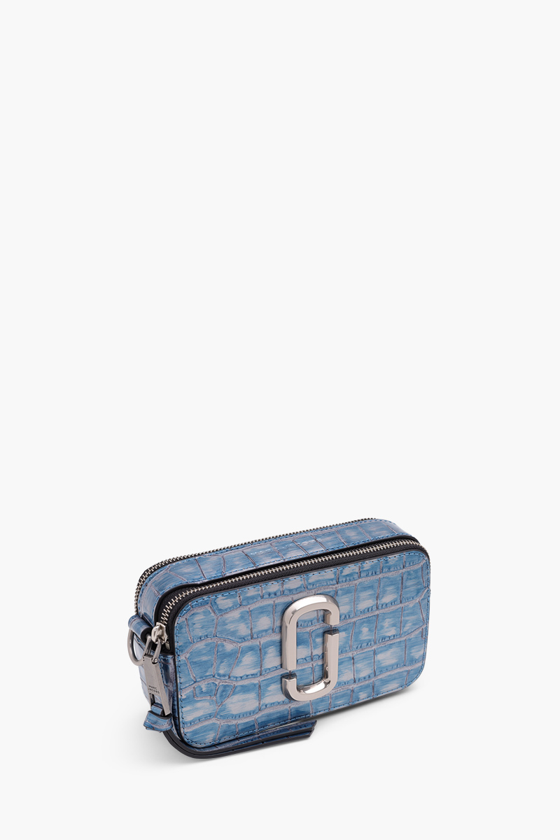 MARC JACOBS Small The Croc-Embossed Snapshot Bag in Harbor Blue Multi 2