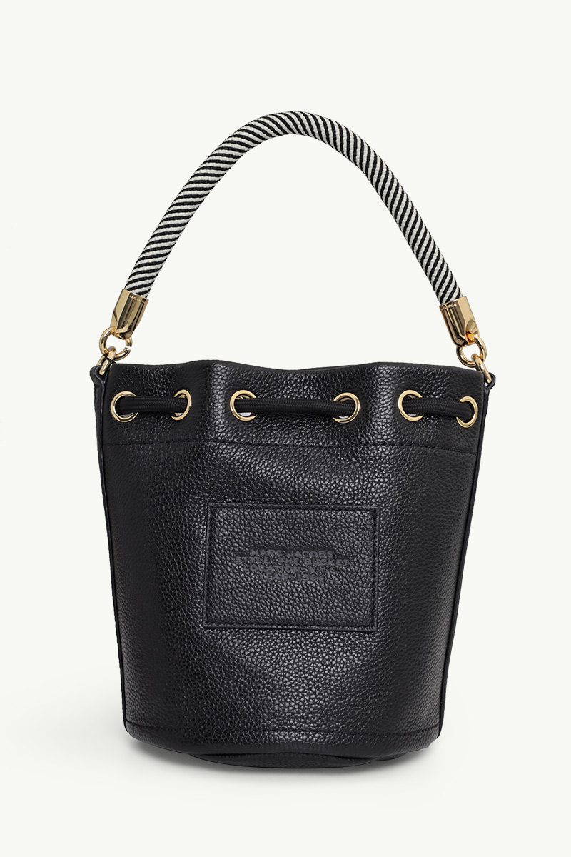 MARC JACOBS Embossed Logo Bucket Bag in Black Leather 2