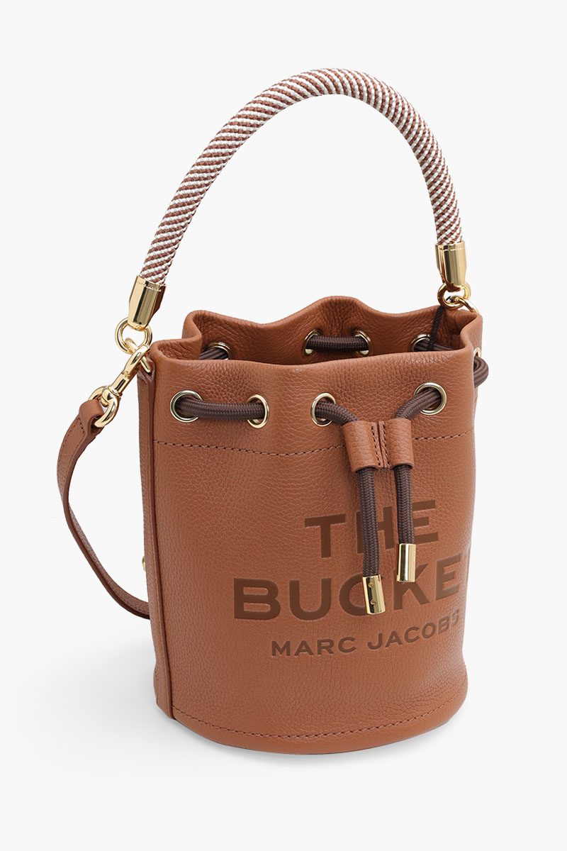 MARC JACOBS Embossed Logo Bucket Bag in Argan Oil Leather 2