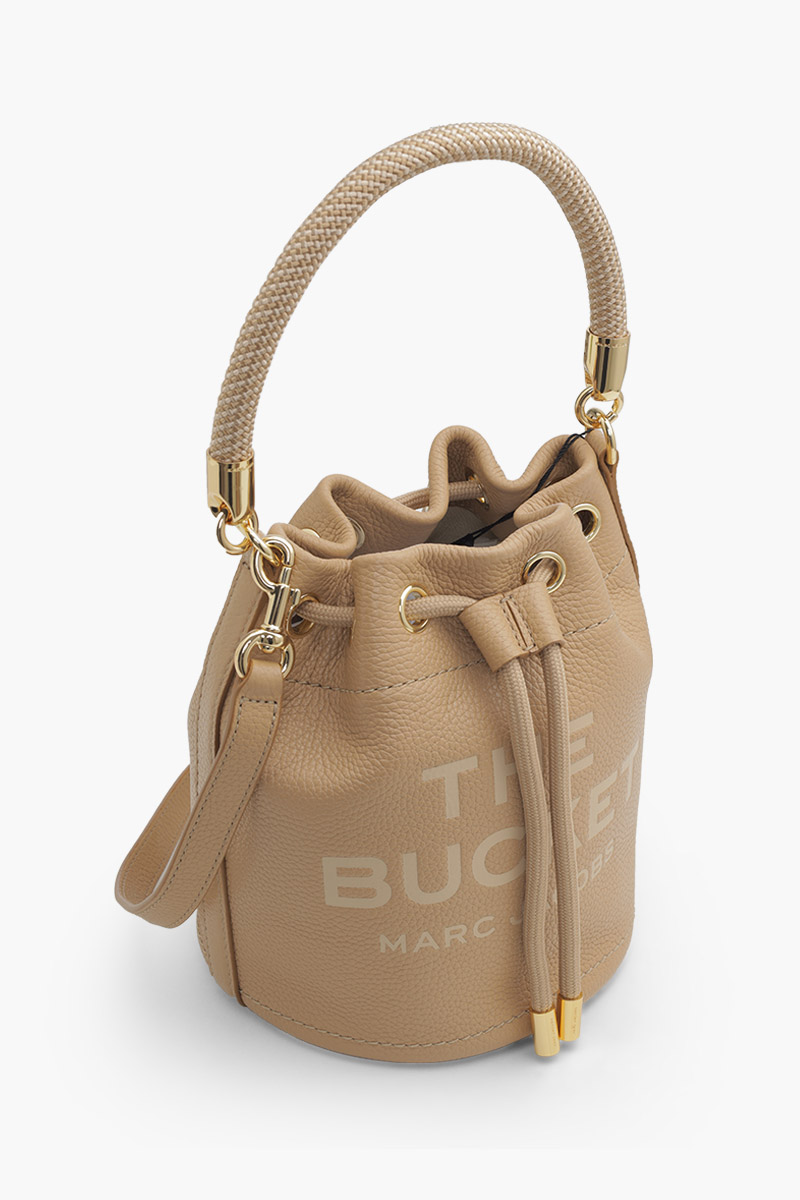 MARC JACOBS Embossed Logo Bucket Bag in Camel Leather 2