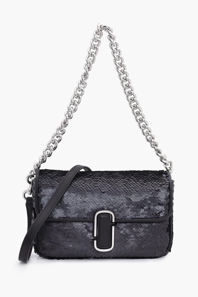 MARC JACOBS The Sequin J Marc Shoulder Bag in Black 0