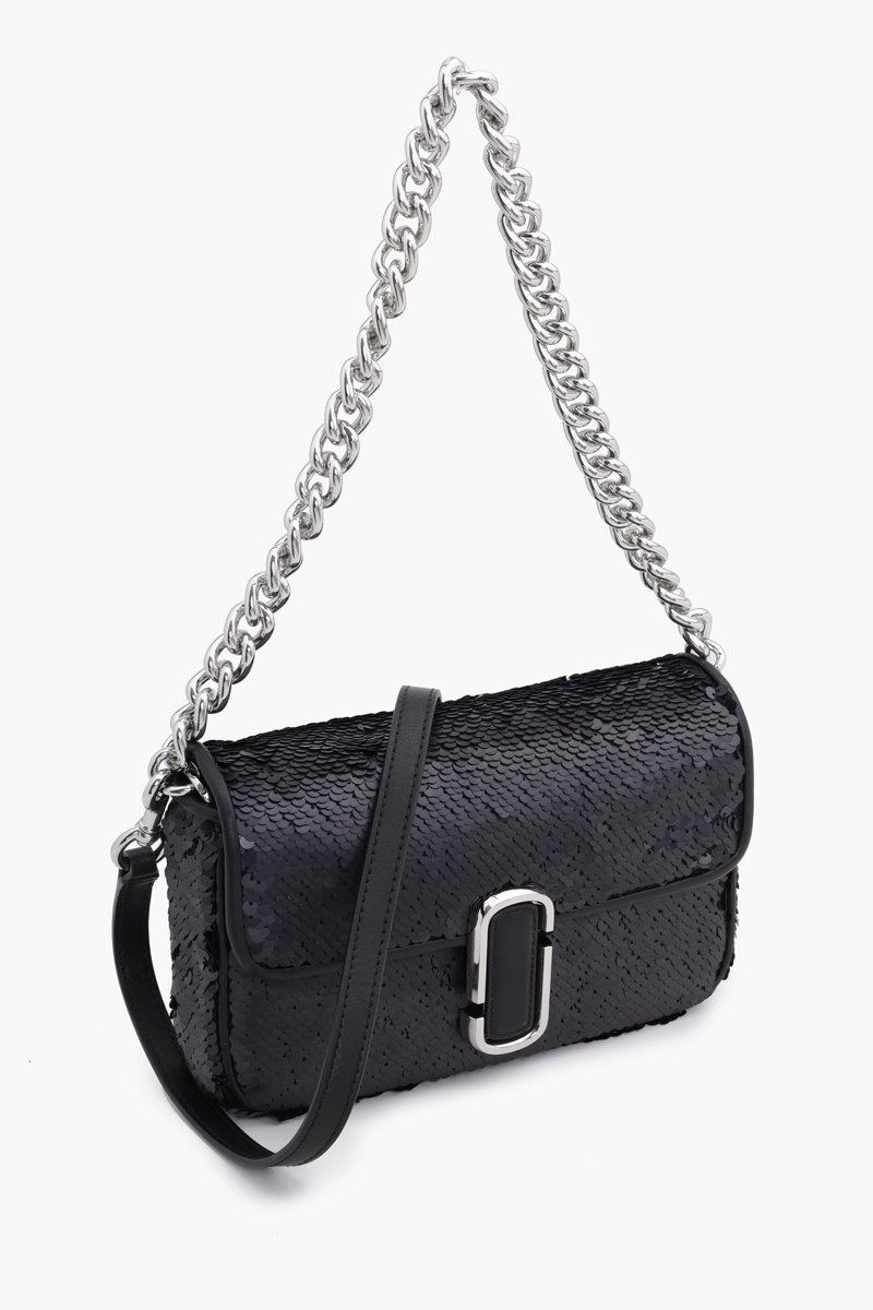 MARC JACOBS The Sequin J Marc Shoulder Bag in Black 2