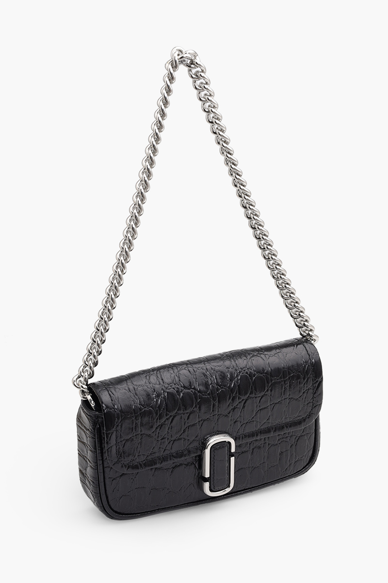 MARC JACOBS The J Marc Mini Shoulder Bag in Black Croc-Embossed Leather 2