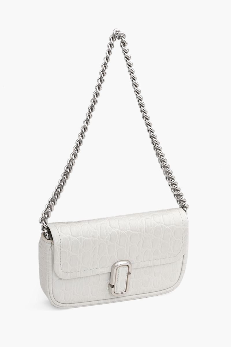 MARC JACOBS The J Marc Mini Shoulder Bag in Ivory Croc-Embossed Leather 2