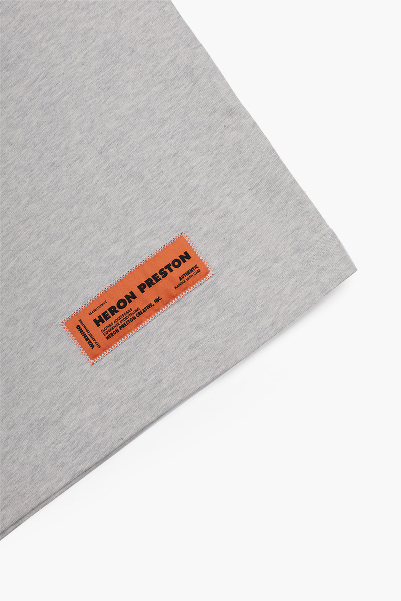 HERON PRESTON Men Censored Heron Oversized T-Shirt in Grey Melange 3