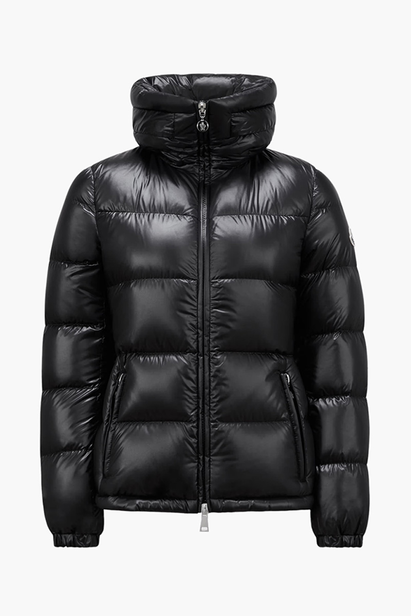 MONCLER Women Douro Hooded Short Down Jacket in Black Nylon 0
