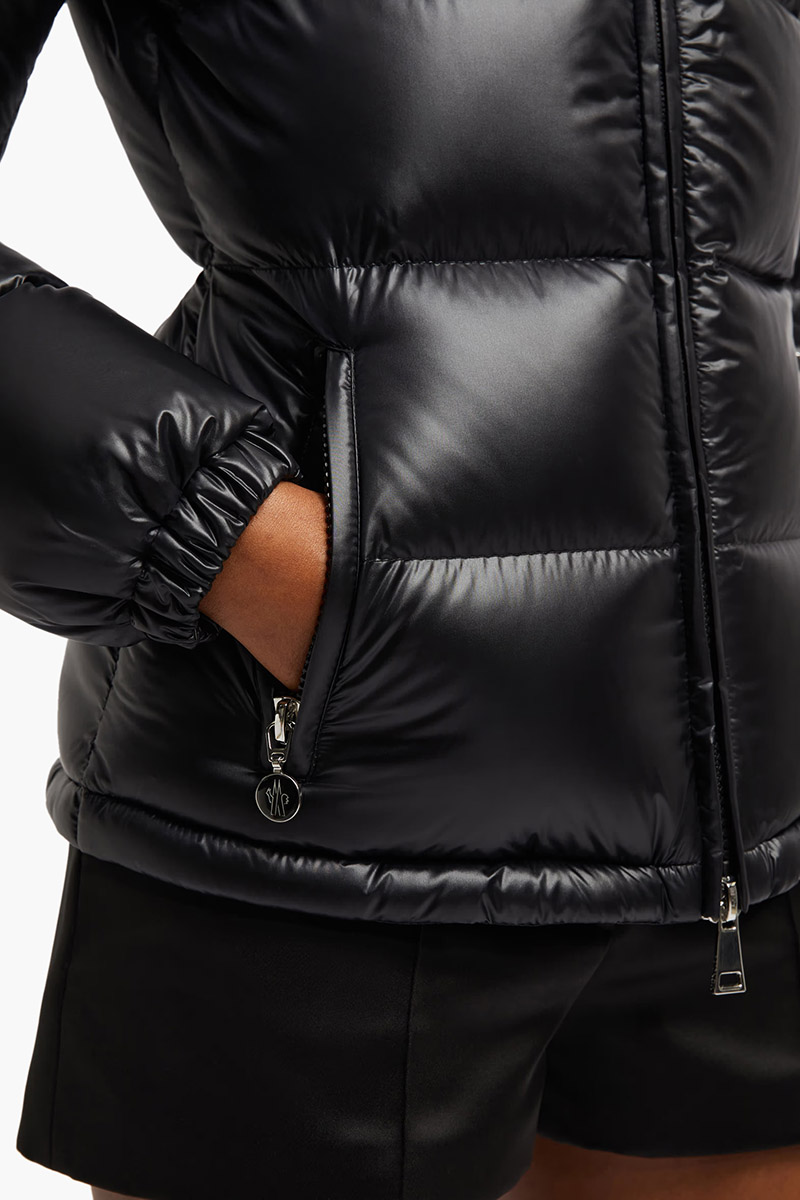 MONCLER Women Douro Hooded Short Down Jacket in Black Nylon 4