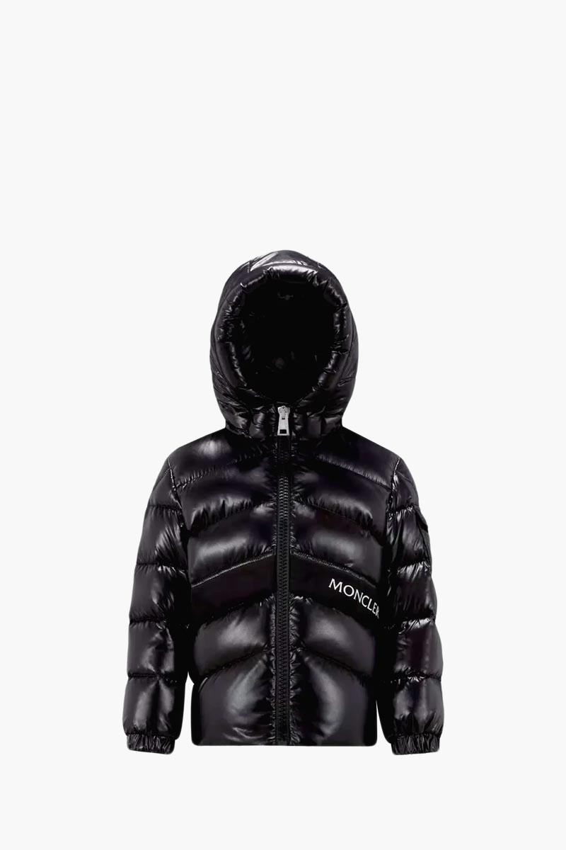 MONCLER Children Groseiller Down Jacket in Black with Hoodie 0