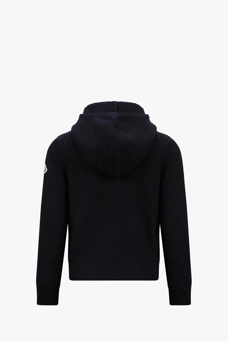 MONCLER Children Padded Wool Zip-Up Sweatshirt in Royal Blue with Hoodie 1