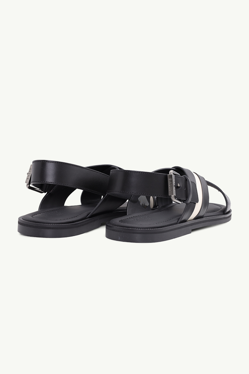 BALLY Men Jamilo Crossover Sandals in Black with Backstrap 2