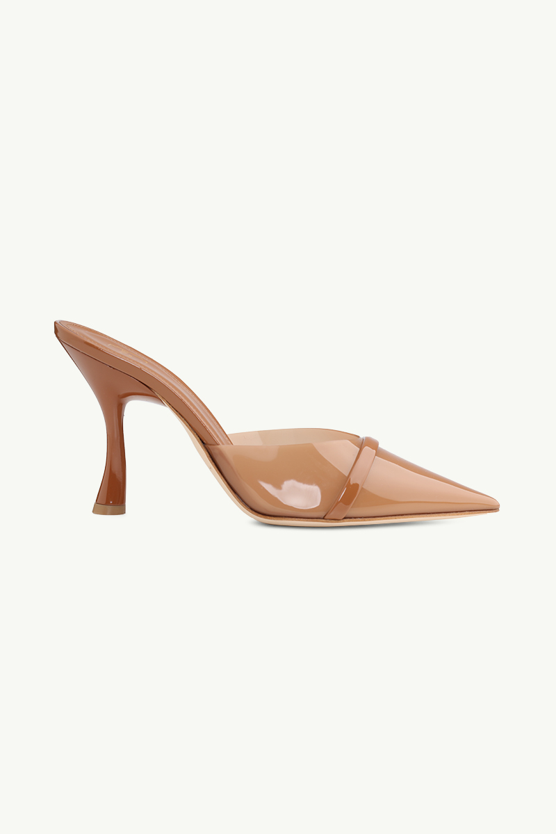 MALONE SOULIERS Joella PVC Mules 90mm in Nude/Brown 0