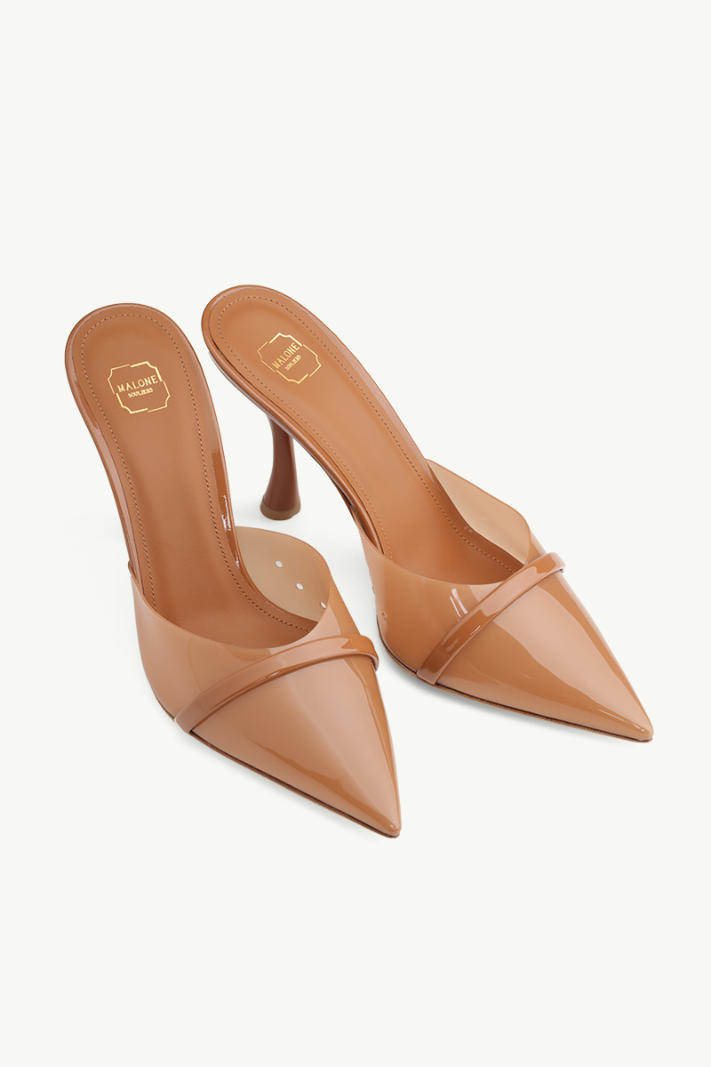 MALONE SOULIERS Joella PVC Mules 90mm in Nude/Brown 1