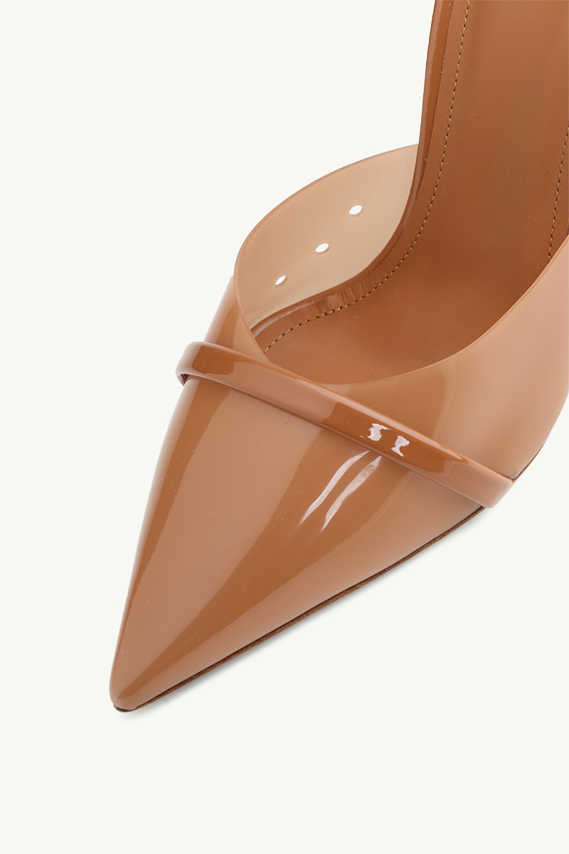 MALONE SOULIERS Joella PVC Mules 90mm in Nude/Brown 4