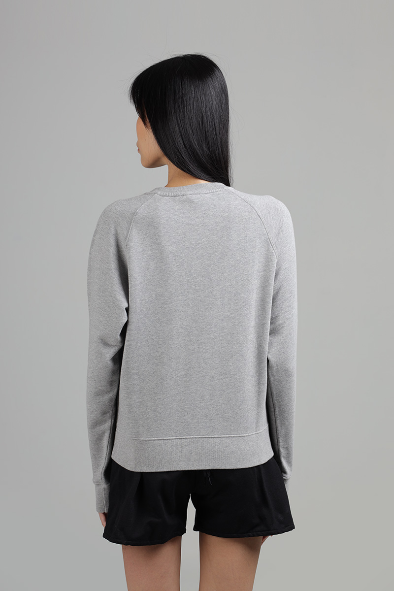 MAISON KITSUNE Women Dressed Fox Patch Adjusted Sweatshirt in Grey Melange 1