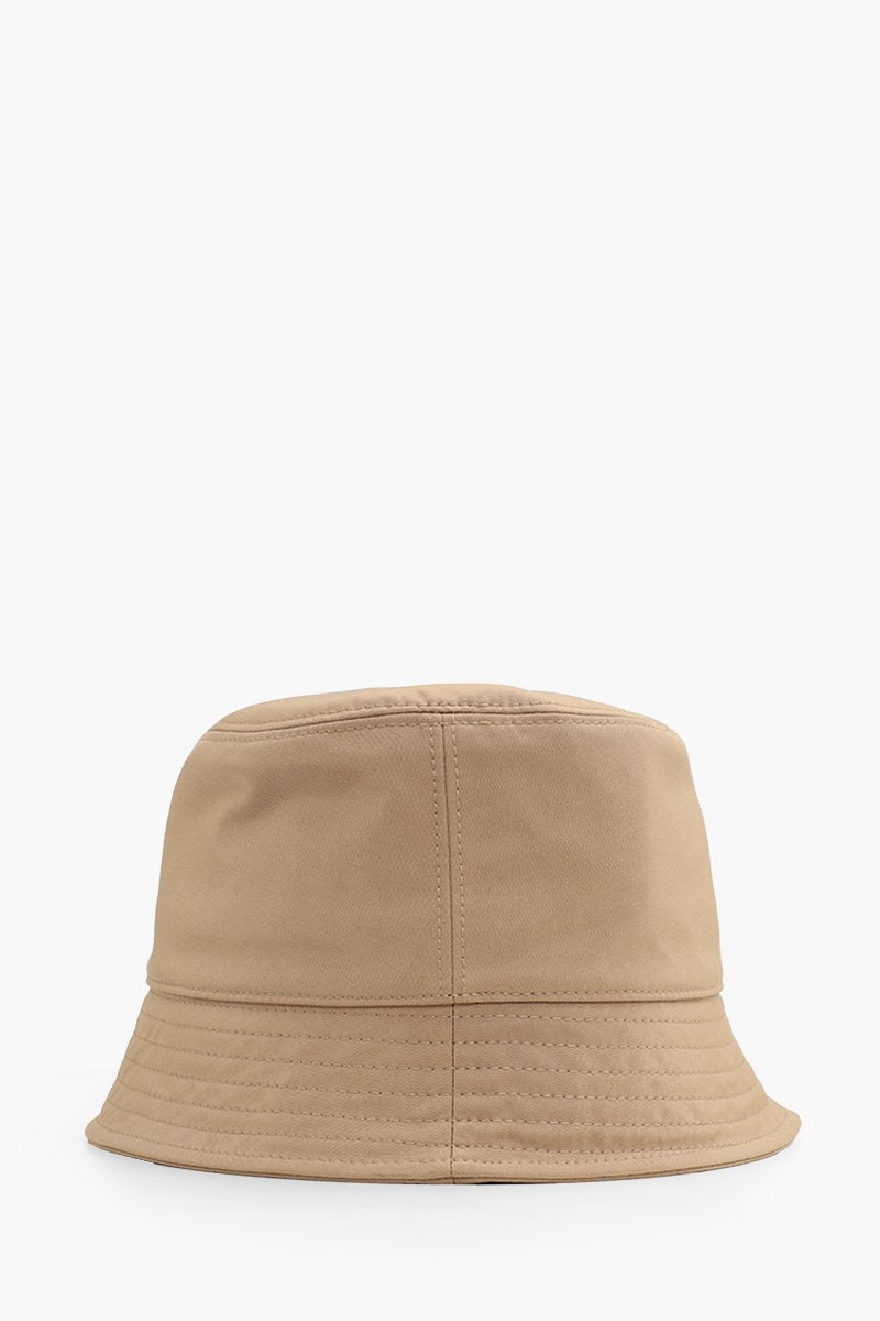 MONCLER Logo Patch Bucket Hat in Beige Nylon 1