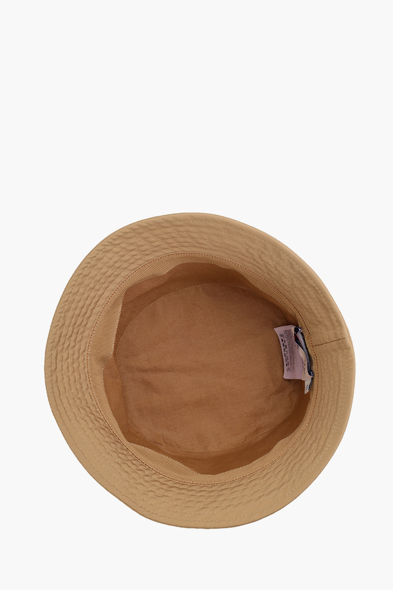 MONCLER Logo Patch Bucket Hat in Beige Nylon 3