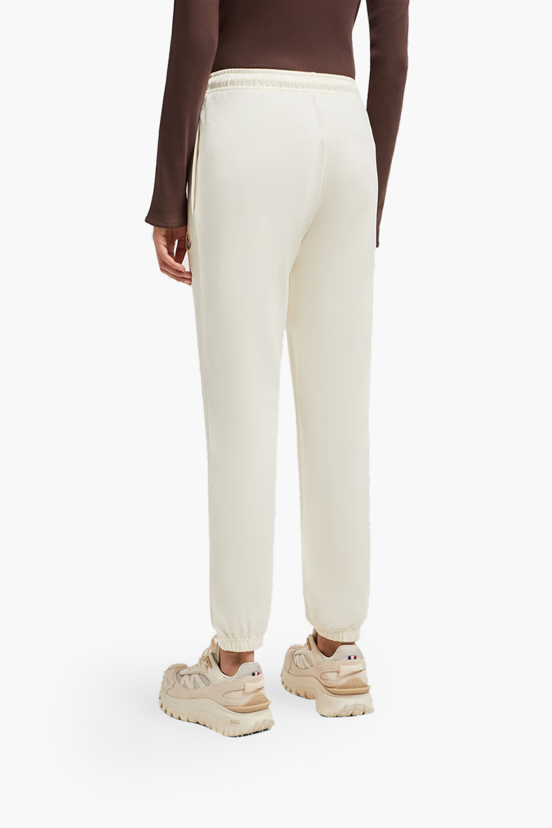 MONCLER Women Logo Patch Trackpants in White Cotton 2