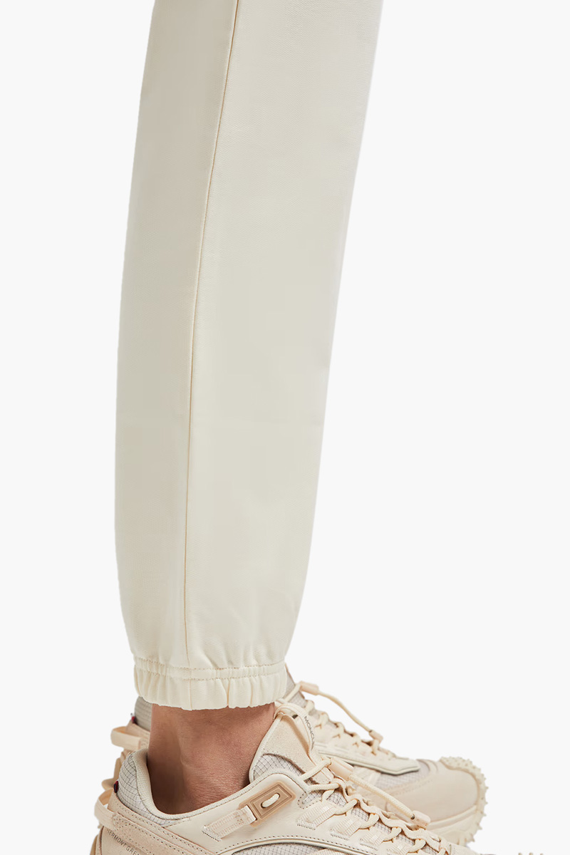 MONCLER Women Logo Patch Trackpants in White Cotton 4