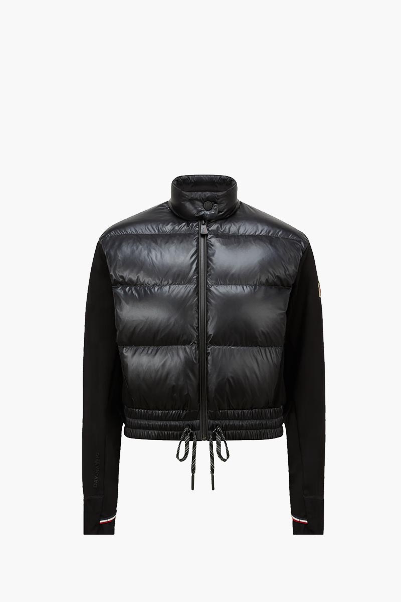 MONCLER Women Padded Zip-Up Jersey Cardigan in Black 0