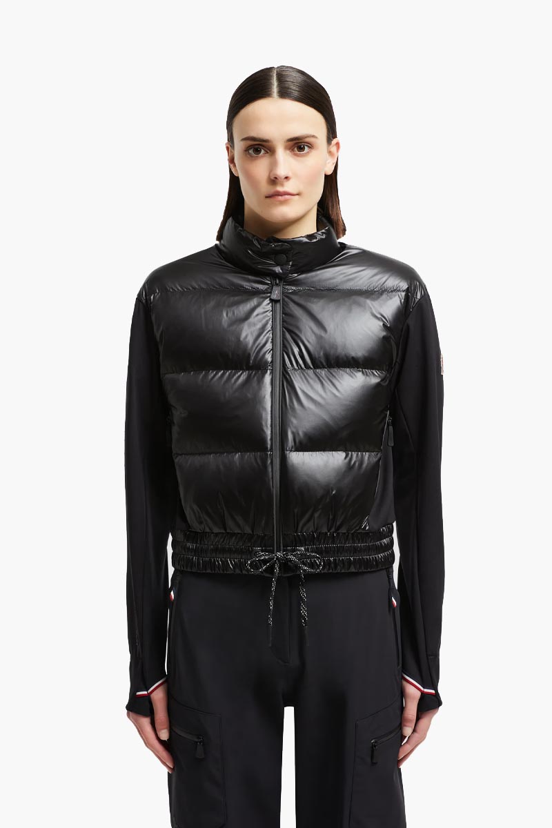 MONCLER Women Padded Zip-Up Jersey Cardigan in Black 1