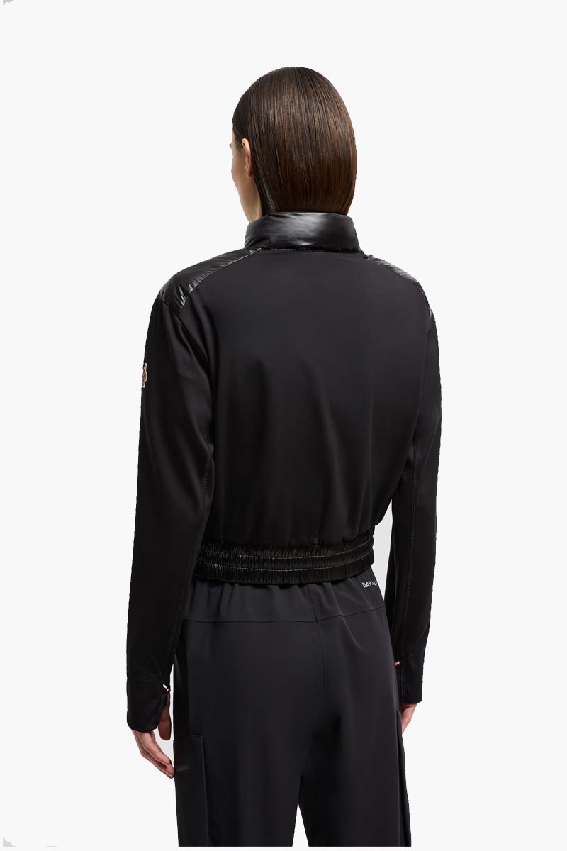MONCLER Women Padded Zip-Up Jersey Cardigan in Black 2