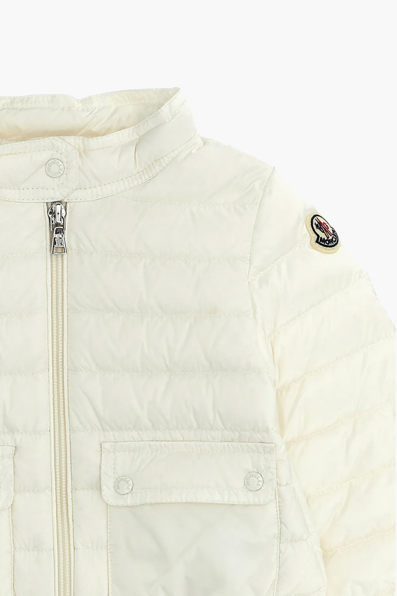 MONCLER Children Lans Down Jacket in White Recycled Longue Saison with Hoodie 2