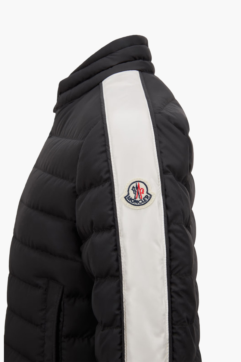 MONCLER Children Jacobus Down Biker Jacket in Black Recycled Polyester 3