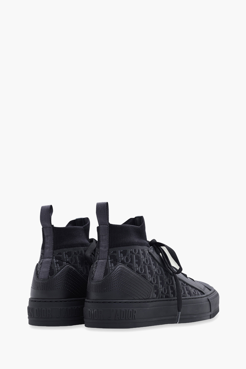 CHRISTIAN DIOR Walk n Dior Oblique Mid Top Sneakers in All Black 2