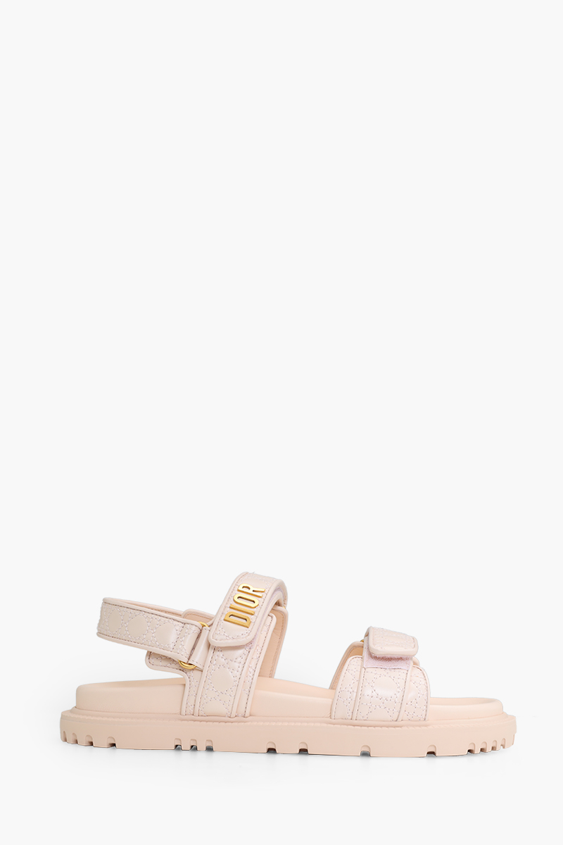 CHRISTIAN DIOR Dioract Sandal in Rose Quartz Quilted Cannage Calfskin 0