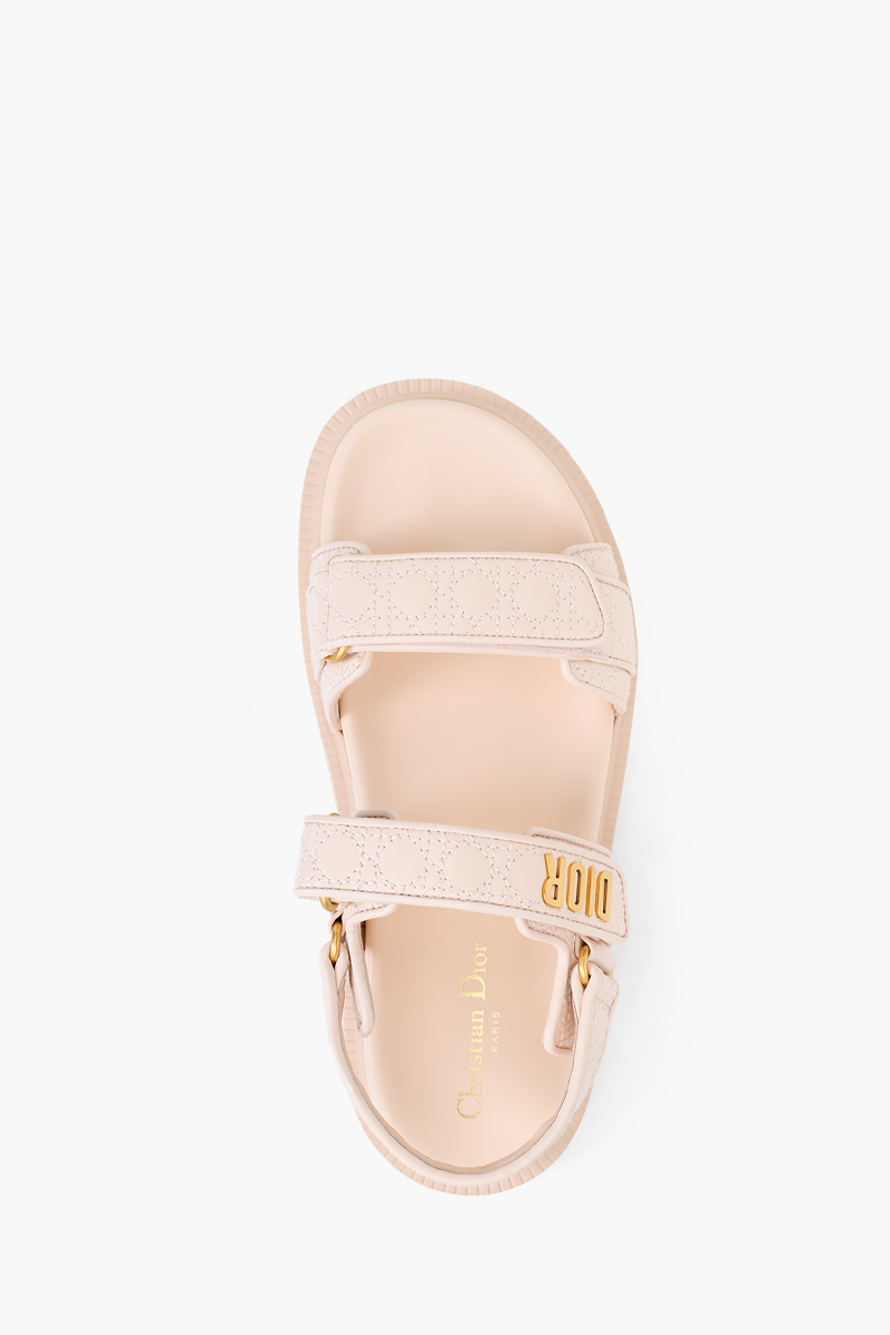 CHRISTIAN DIOR Dioract Sandal in Rose Quartz Quilted Cannage Calfskin 3