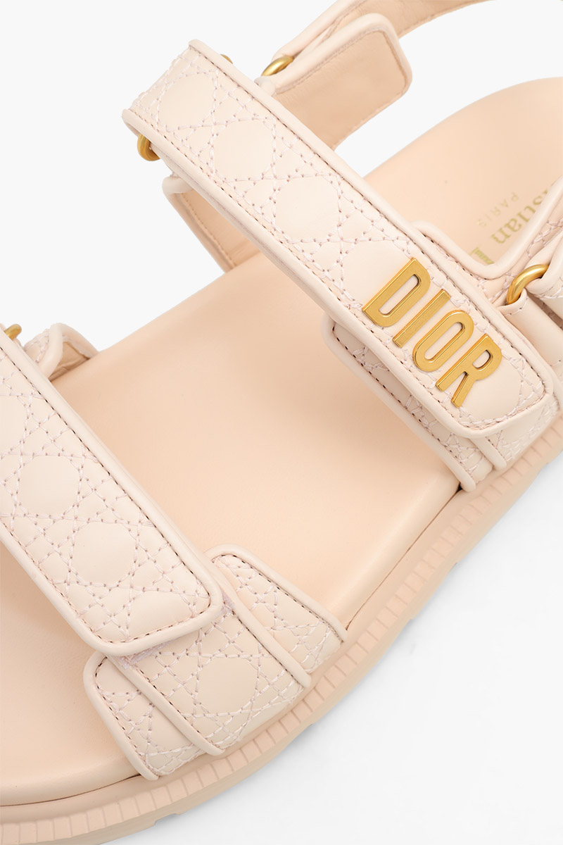 CHRISTIAN DIOR Dioract Sandal in Rose Quartz Quilted Cannage Calfskin 4