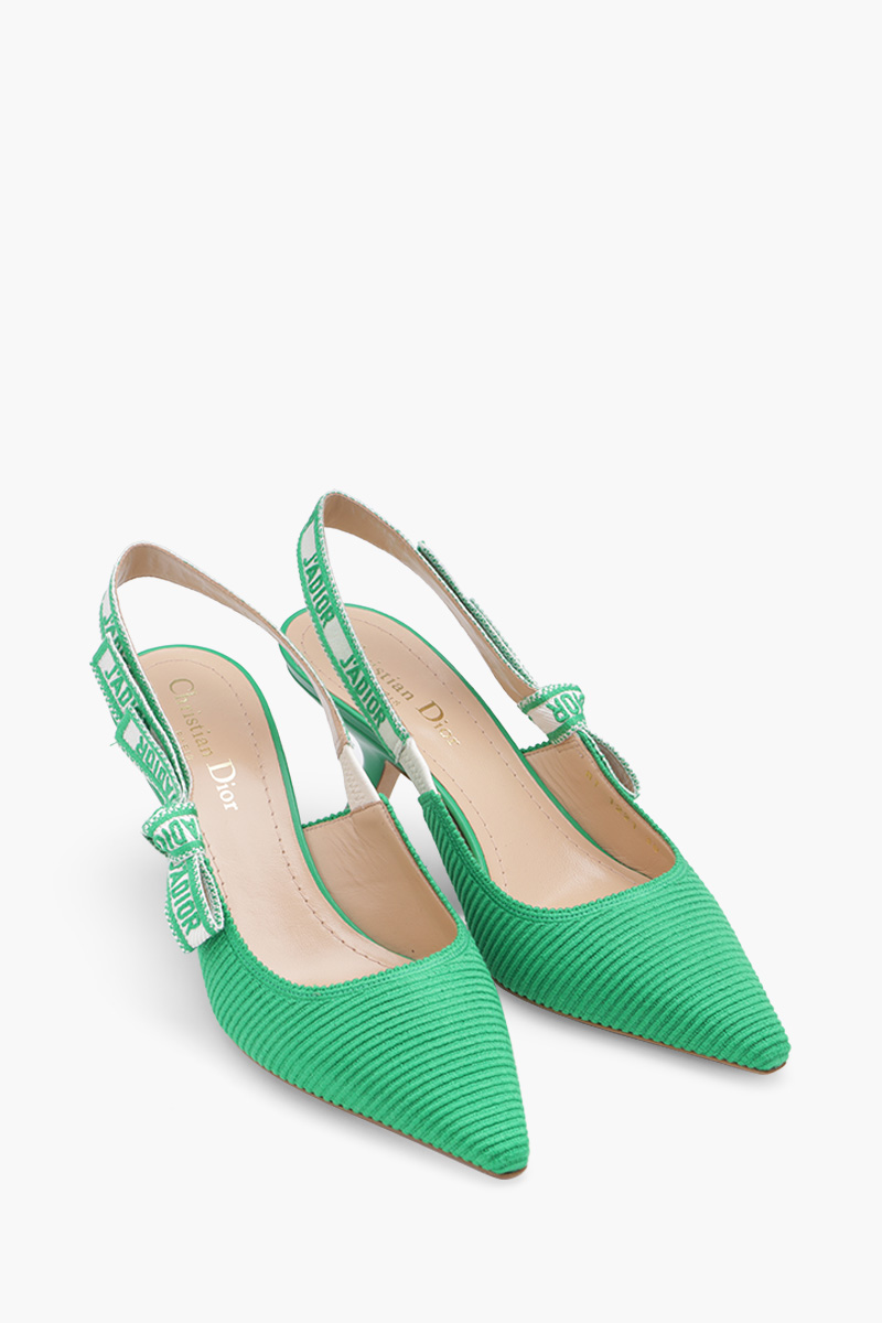 CHRISTIAN DIOR J'Adior Slingback Pumps 65mm in Green Technical Fabric 1
