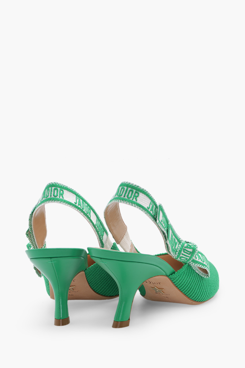CHRISTIAN DIOR J'Adior Slingback Pumps 65mm in Green Technical Fabric 2