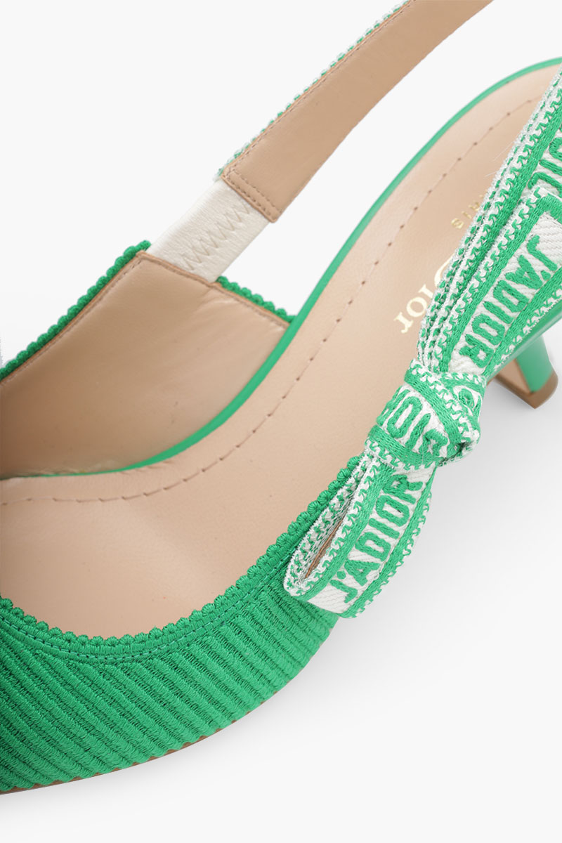 CHRISTIAN DIOR J'Adior Slingback Pumps 65mm in Green Technical Fabric 4