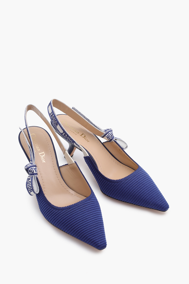 CHRISTIAN DIOR J'Adior Slingback Pumps 65mm in Royal Blue Technical Fabric 1