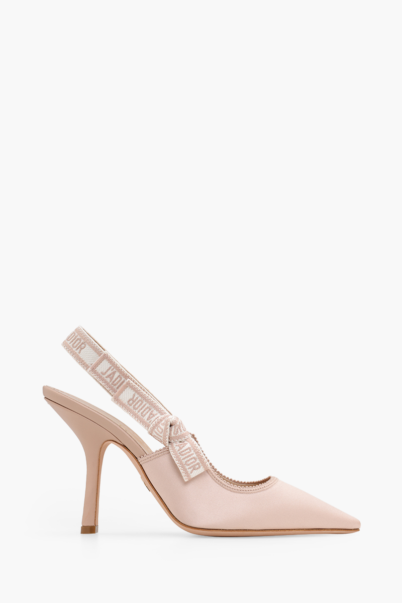 CHRISTIAN DIOR J'Adior Slingback Pumps 100mm in Nude Embroidered Satin and Cotton 0