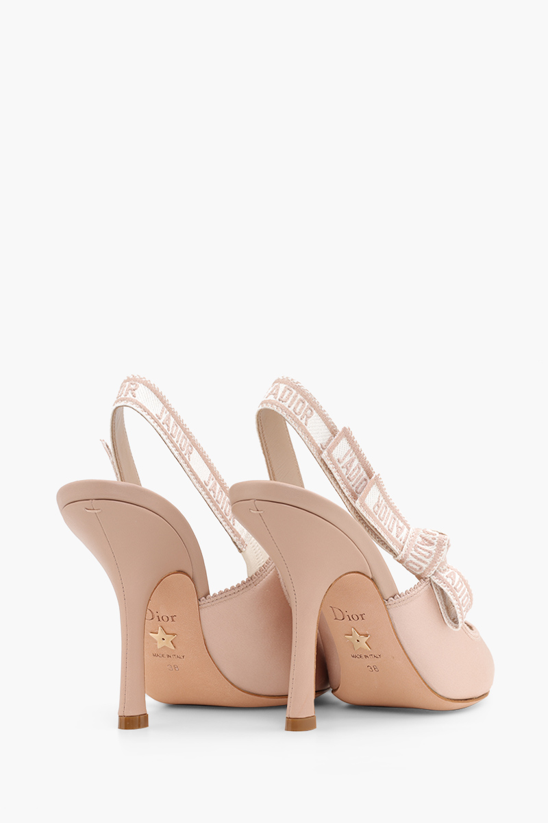 CHRISTIAN DIOR J'Adior Slingback Pumps 100mm in Nude Embroidered Satin and Cotton 2